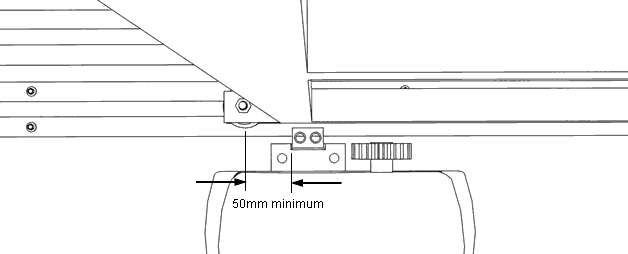 minimum clearance for drive mechanism ground bracket