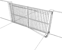 rising folding gate closed from different view point