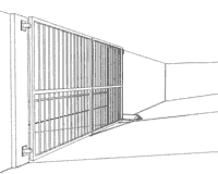 rising folding gate closed