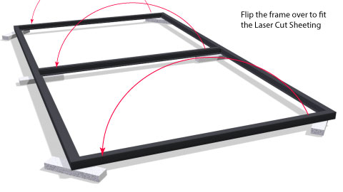 The bottom rail being fitted showing the angle of the bottom rail to stop the tubes coming out