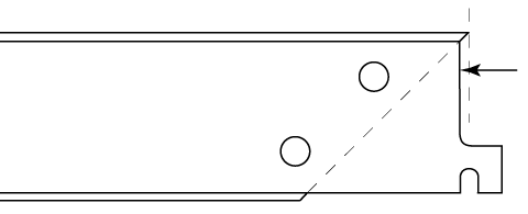 Drawing showing the angles of the corner bracket.