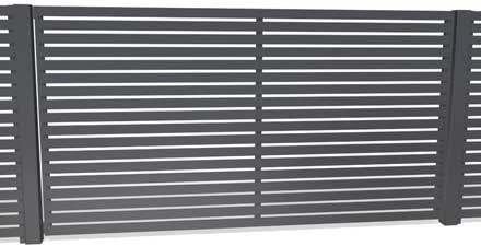 Single Swing No-weld gate with horizontal slats on the front of the frame