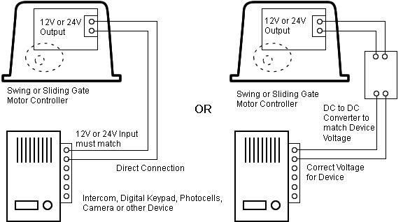 wiring diagrams for power to an intercom